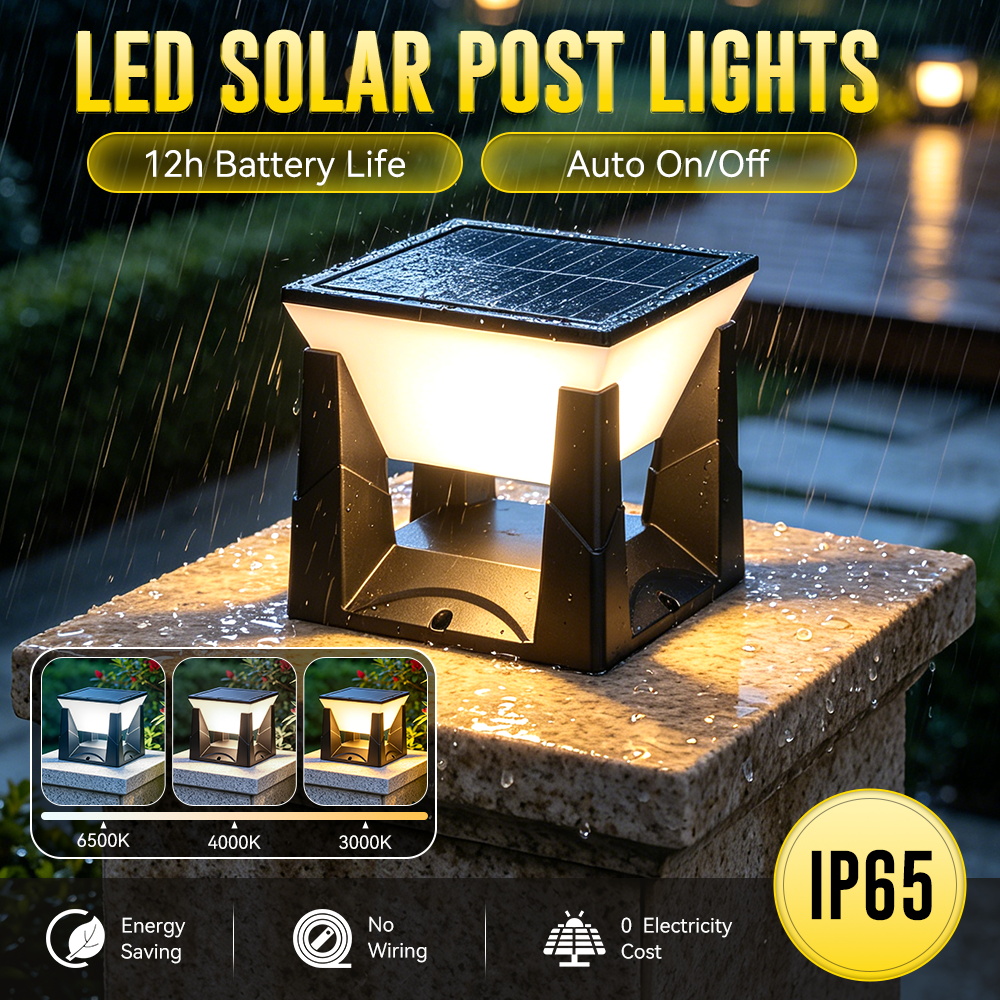 Smart Garden Fence - 3-kolorowa solarna lampa słoneczna na słupek