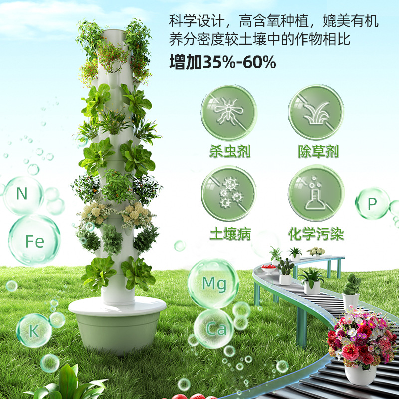 Smart Garden Vertical - 9-poziomowa pionowa hydroponiczna wieża ogrodnicza, inteligentny