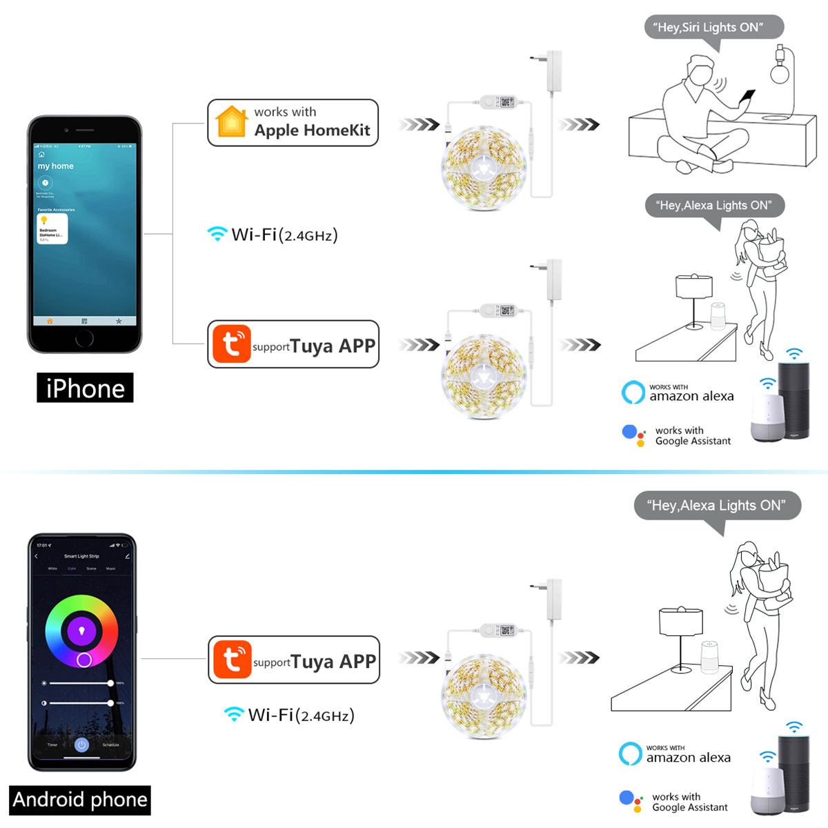 DC 12V WIFI RGBW RGBWW Kontrol – Smart Garden Apple recenzja i cena